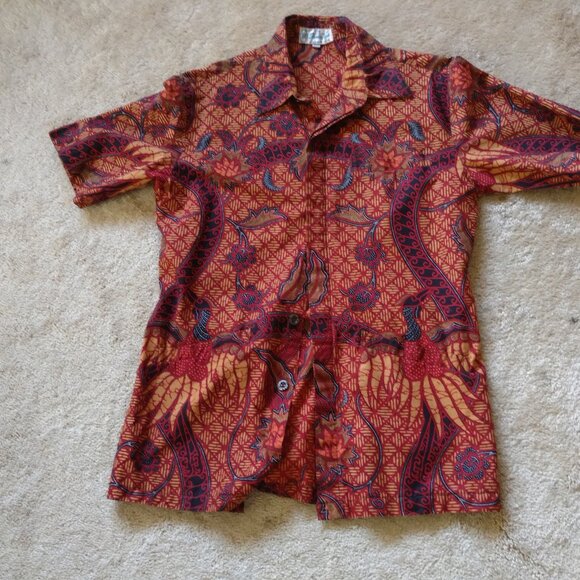 DANAR HADI BATIK SHORT SLEEVE SHIRT, INDONESIA : MEDIUM MENS - Picture 1 of 5